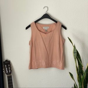 Vintage Coral Norton McNaughton Embroidered Tank